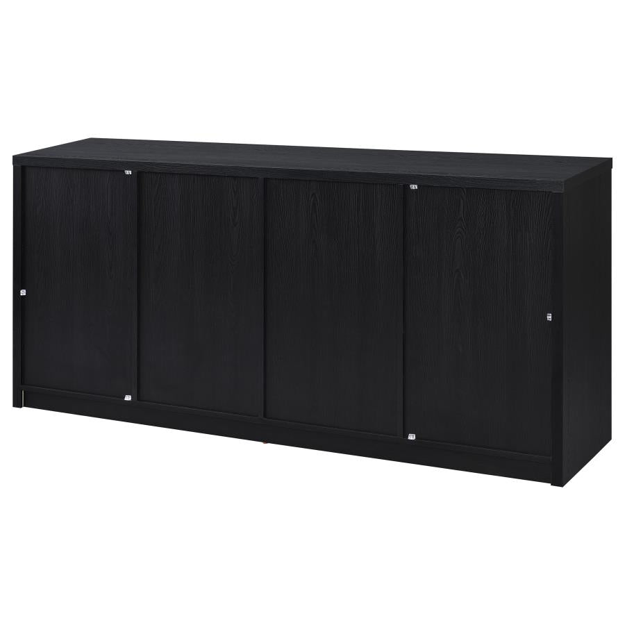 Home & Sleep Outlet - Riva 4-door Dining Sideboard Buffet Storage Credenza Black