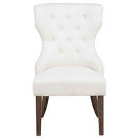 Baney Fabric Upholstered Dining Side Chair Cream and Dark Oak