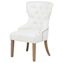 Baney Fabric Upholstered Dining Side Chair Beige and Rustic Honey