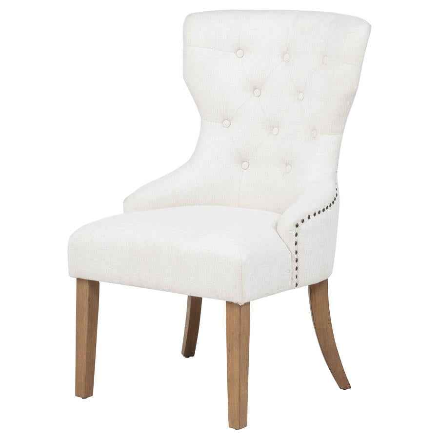 Baney Fabric Upholstered Dining Side Chair Beige and Rustic Honey