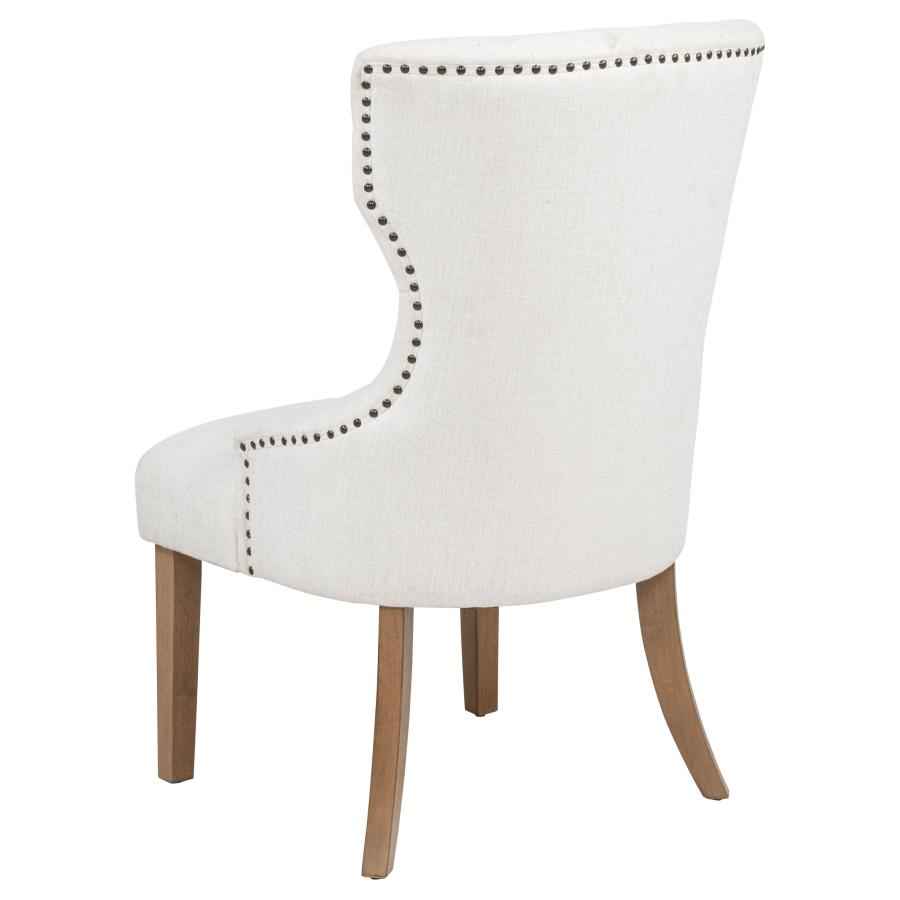 Baney Fabric Upholstered Dining Side Chair Beige and Rustic Honey
