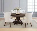 Ridgewell 5-piece Round Pedestal Dining Set Dark Oak