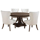 Ridgewell 5-piece Round Pedestal Dining Set Dark Oak