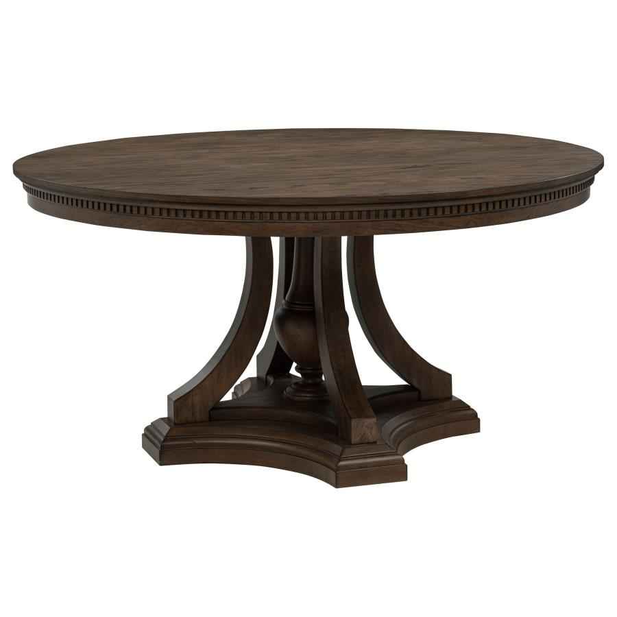 Ridgewell 5-piece Round Pedestal Dining Set Dark Oak