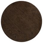 round dark wood dining table top with natural grain, modern style for dining room