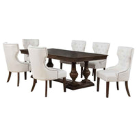 Ridgewell 7-piece Rectangular Trestle Dining Set Dark Oak