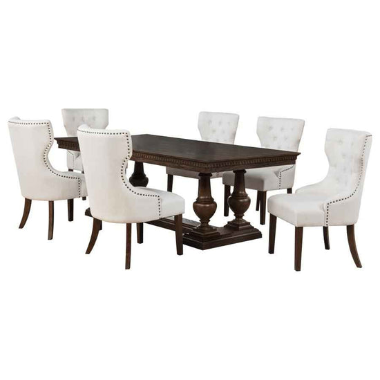 Ridgewell 7-piece Rectangular Trestle Dining Set Dark Oak