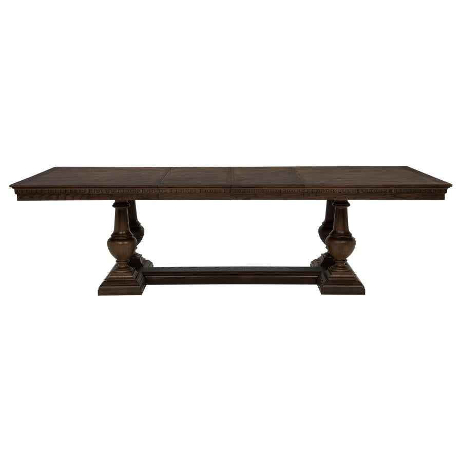 Ridgewell 7-piece Rectangular Trestle Dining Set Dark Oak