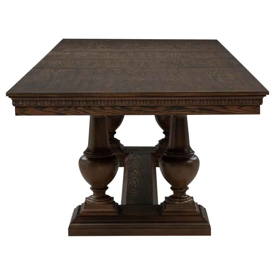 Ridgewell 7-piece Rectangular Trestle Dining Set Dark Oak