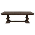 dark wood rectangular dining table with pedestal base, classic style for dining room