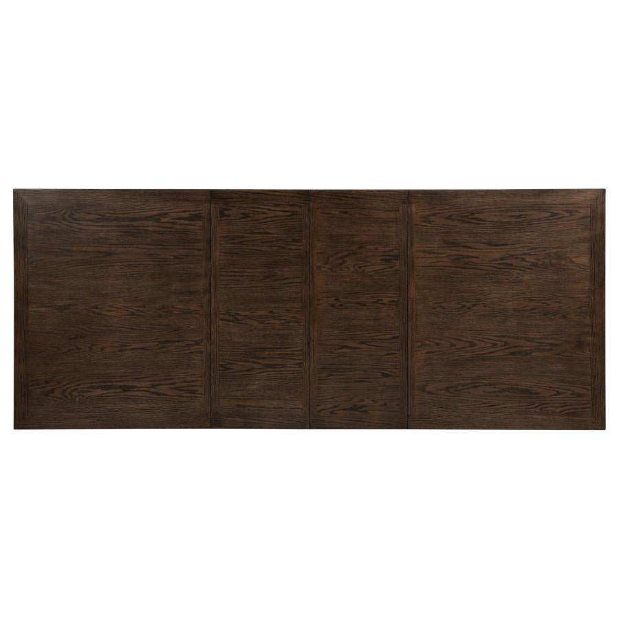 modern rectangular dark wood dining table top with natural grain, ideal for dining room