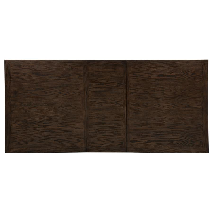 dark brown wood dining table top with modern rectangular design, ideal for dining room