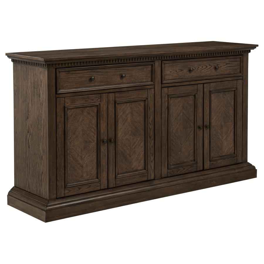 Ridgewell 2-drawer 4-door Dining Server Dark Oak