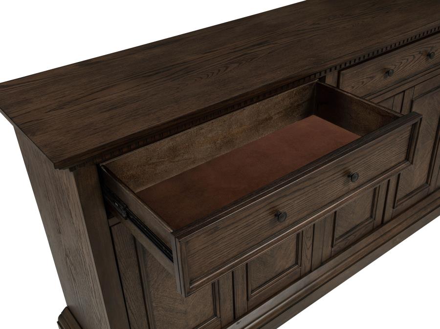 Home & Sleep Outlet - Ridgewell 2-drawer 4-door Dining Server Dark Oak