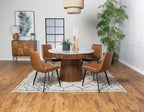 Home & Sleep Outlet - Ortega Round 46-inch Marble Top Wood Dining Table Natural