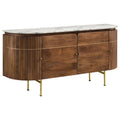 Home & Sleep Outlet - Ortega 4-door Marble Top Sideboard Buffet Cabinet Natural
