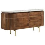 Home & Sleep Outlet - Ortega 4-door Marble Top Sideboard Buffet Cabinet Natural