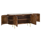 Home & Sleep Outlet - Ortega 4-door Marble Top Sideboard Buffet Cabinet Natural