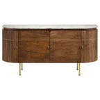 Home & Sleep Outlet - Ortega 4-door Marble Top Sideboard Buffet Cabinet Natural