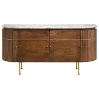 Ortega 4-door Marble Top Sideboard Buffet Cabinet Natural