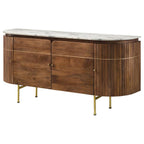 Home & Sleep Outlet - Ortega 4-door Marble Top Sideboard Buffet Cabinet Natural