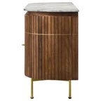 Home & Sleep Outlet - Ortega 4-door Marble Top Sideboard Buffet Cabinet Natural