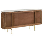 Home & Sleep Outlet - Ortega 4-door Marble Top Sideboard Buffet Cabinet Natural