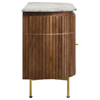 Home & Sleep Outlet - Ortega 4-door Marble Top Sideboard Buffet Cabinet Natural