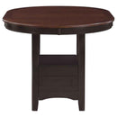 Lavon Oval 60-inch Counter Height Extension Dining Table Chestnut