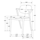 Malone Padded Wood Dining Arm Chair Dark Walnut (Set of 2)