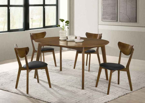 Jedda 5-piece Oval Dining Table Set Dark Walnut