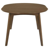 Jedda Oval 60-inch Extension Leaf Dining Table Dark Walnut