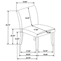 Paxton Upholstered Dining Side Chair Grey (Set of 2)