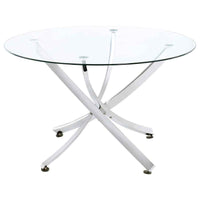 Beckham Round 46-inch Glass Top Dining Table Chrome