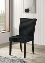 Home & Sleep Outlet - Dermott Upholstered Parson Dining Side Chair Black (Set of 2)