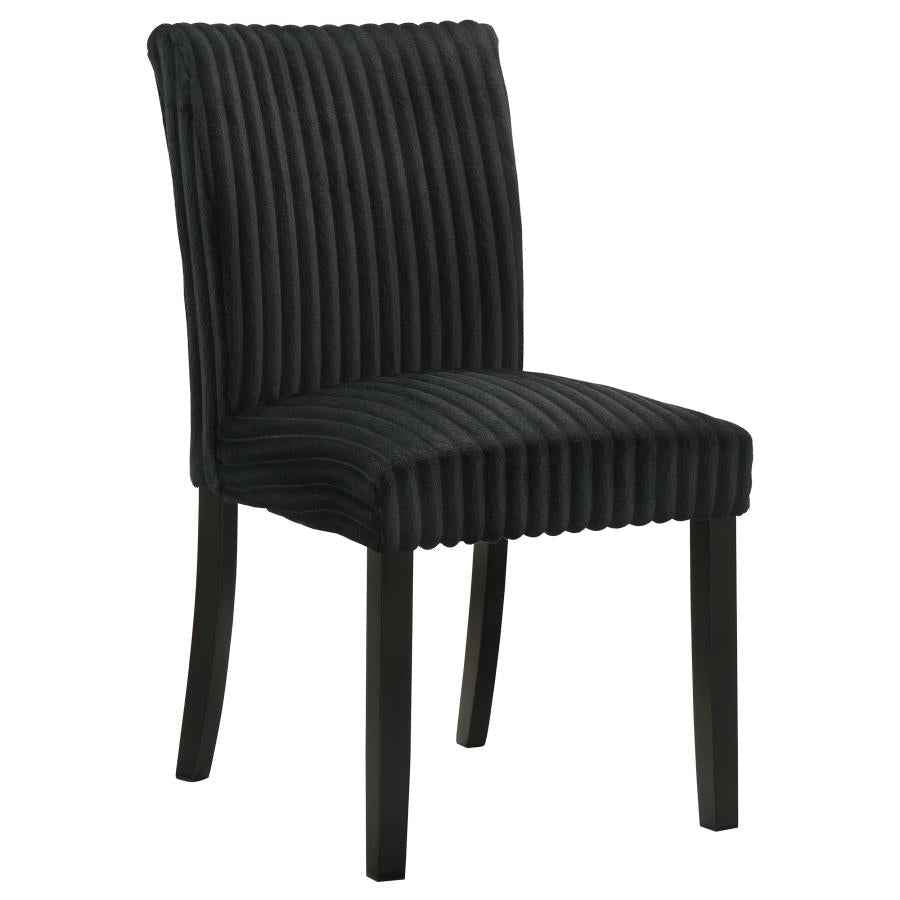 Dermott Upholstered Parson Dining Side Chair Black (Set of 2)