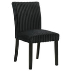 Home & Sleep Outlet - Dermott Upholstered Parson Dining Side Chair Black (Set of 2)