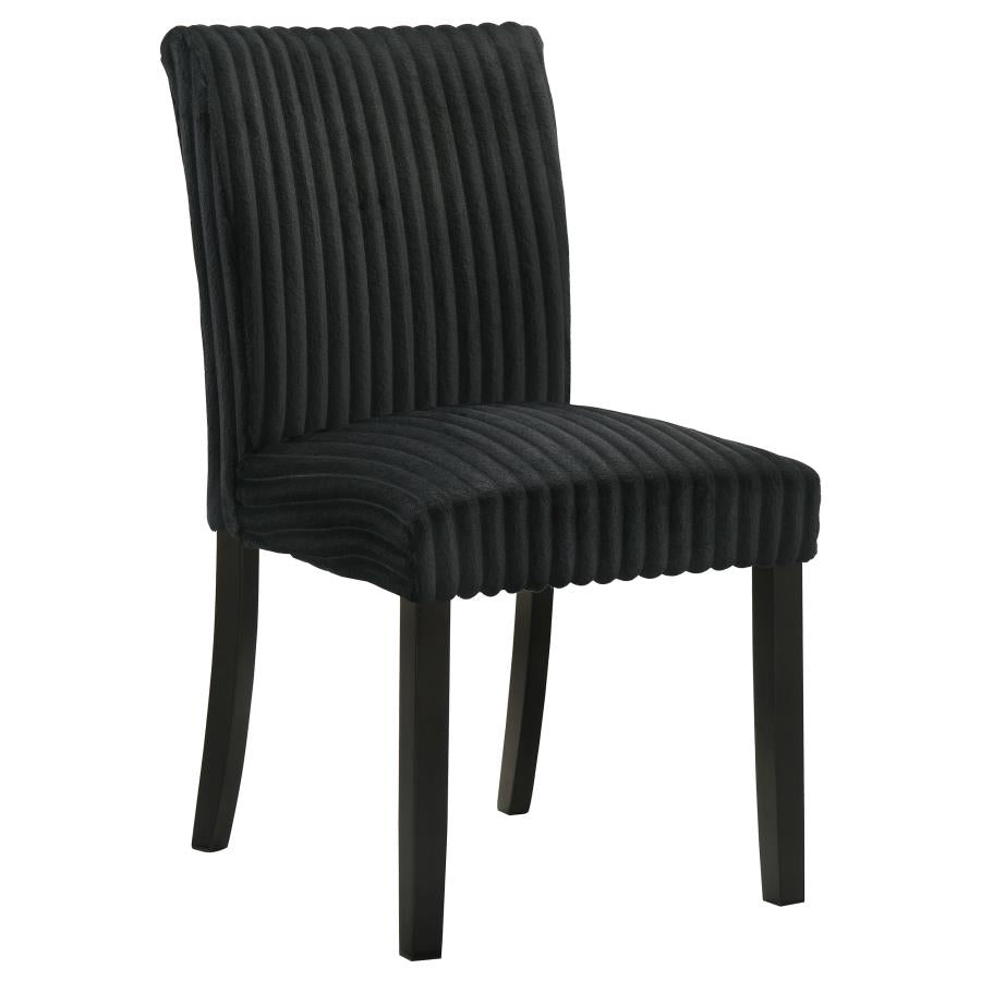 Home & Sleep Outlet - Dermott Upholstered Parson Dining Side Chair Black (Set of 2)