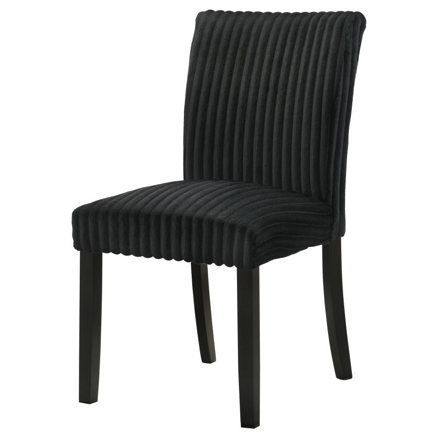 Home & Sleep Outlet - Dermott Upholstered Parson Dining Side Chair Black (Set of 2)