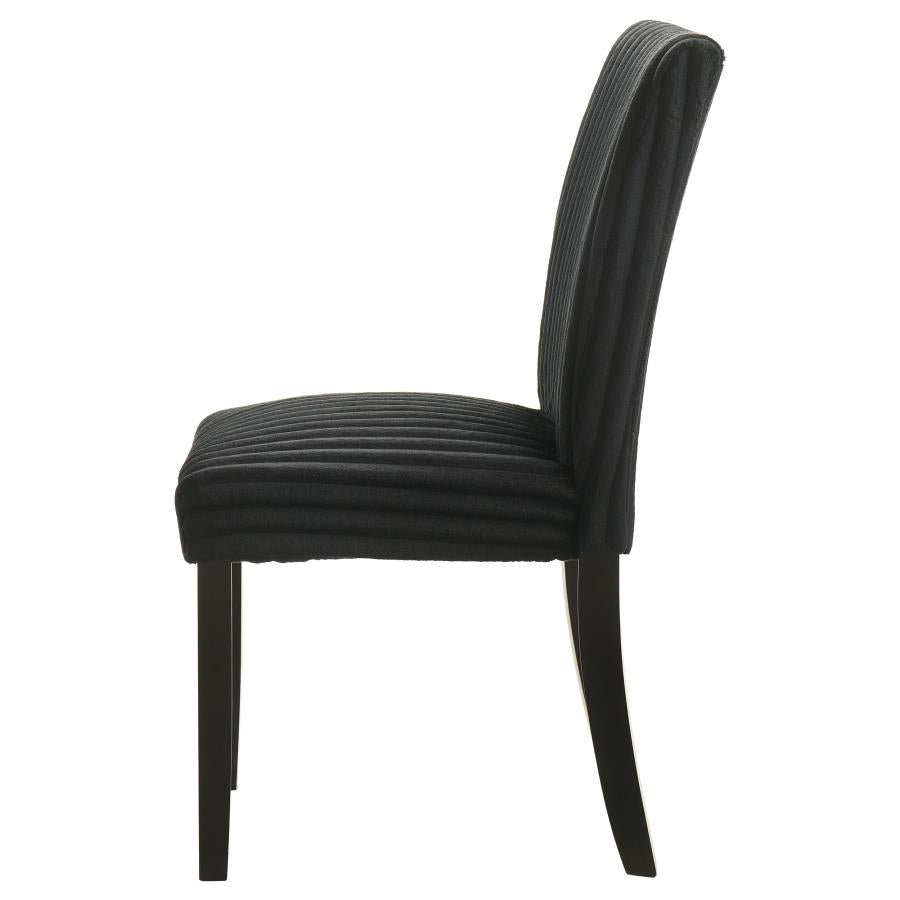 Home & Sleep Outlet - Dermott Upholstered Parson Dining Side Chair Black (Set of 2)