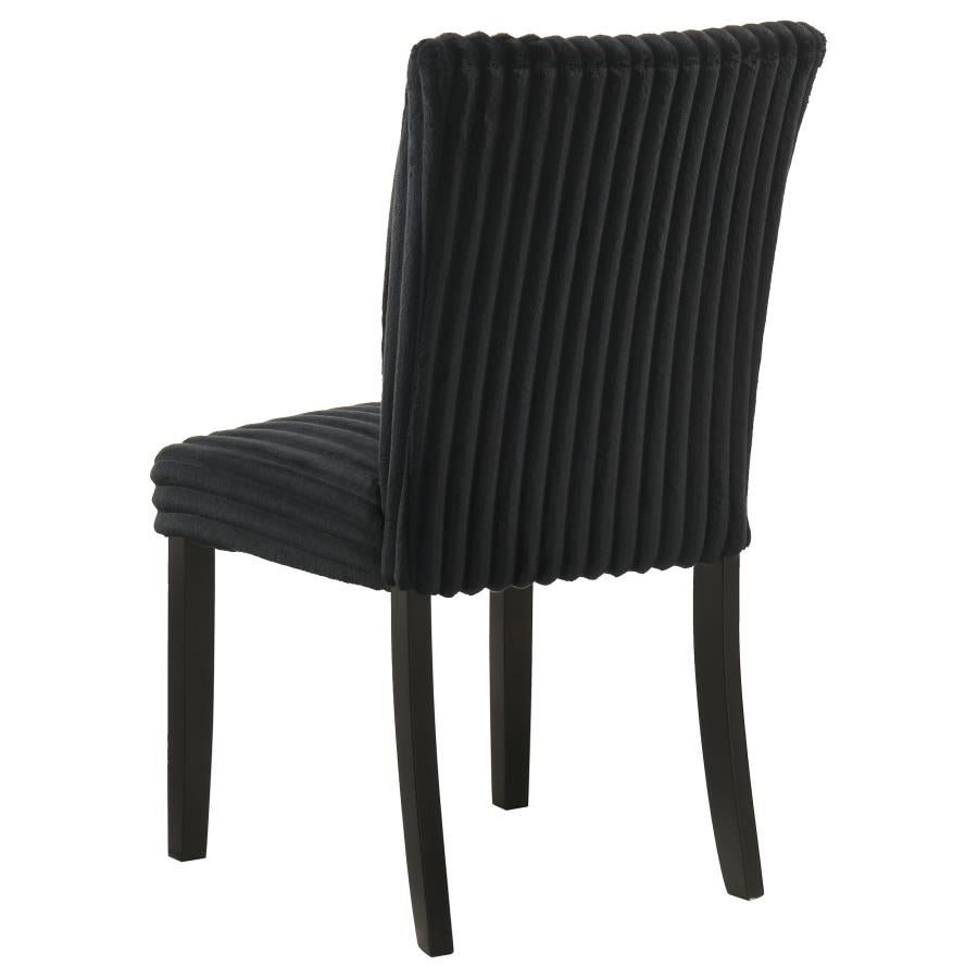 Home & Sleep Outlet - Dermott Upholstered Parson Dining Side Chair Black (Set of 2)
