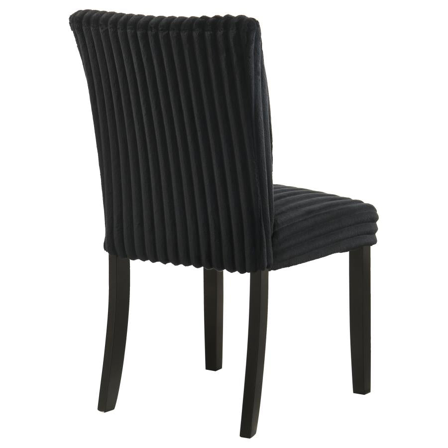 Home & Sleep Outlet - Dermott Upholstered Parson Dining Side Chair Black (Set of 2)