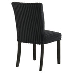 Home & Sleep Outlet - Dermott Upholstered Parson Dining Side Chair Black (Set of 2)