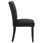 Home & Sleep Outlet - Dermott Upholstered Parson Dining Side Chair Black (Set of 2)