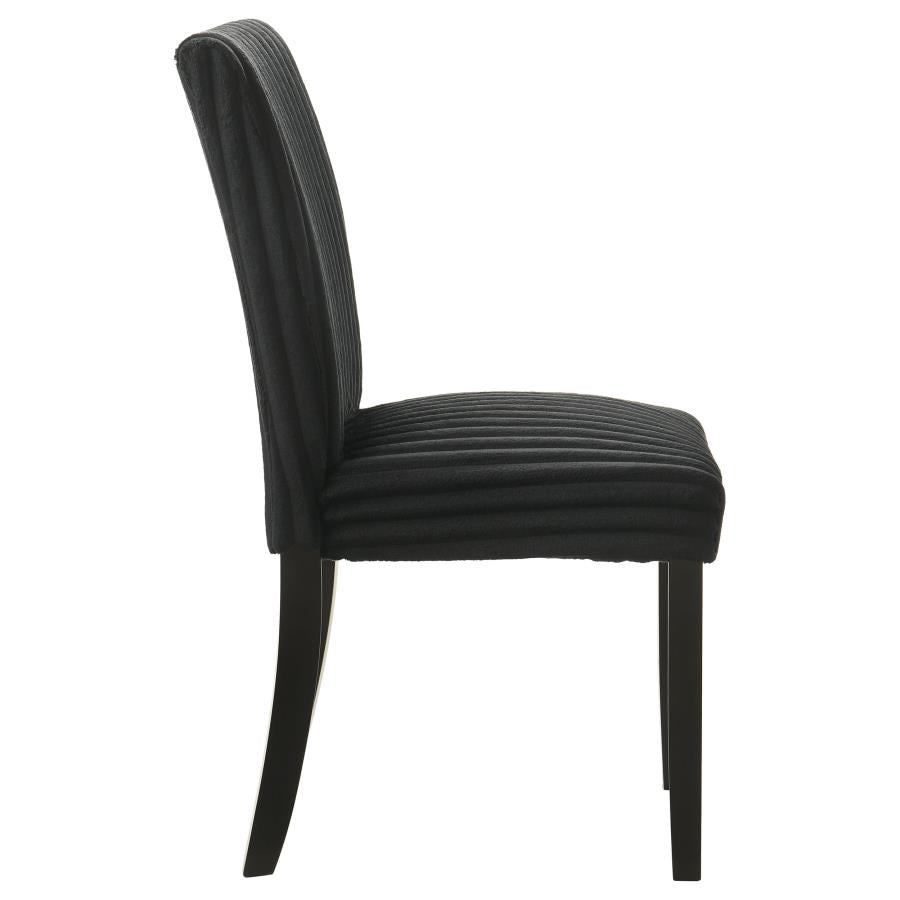 Home & Sleep Outlet - Dermott Upholstered Parson Dining Side Chair Black (Set of 2)