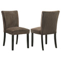 Home & Sleep Outlet - Dermott Upholstered Parson Dining Side Chair Chocolate (Set of 2)