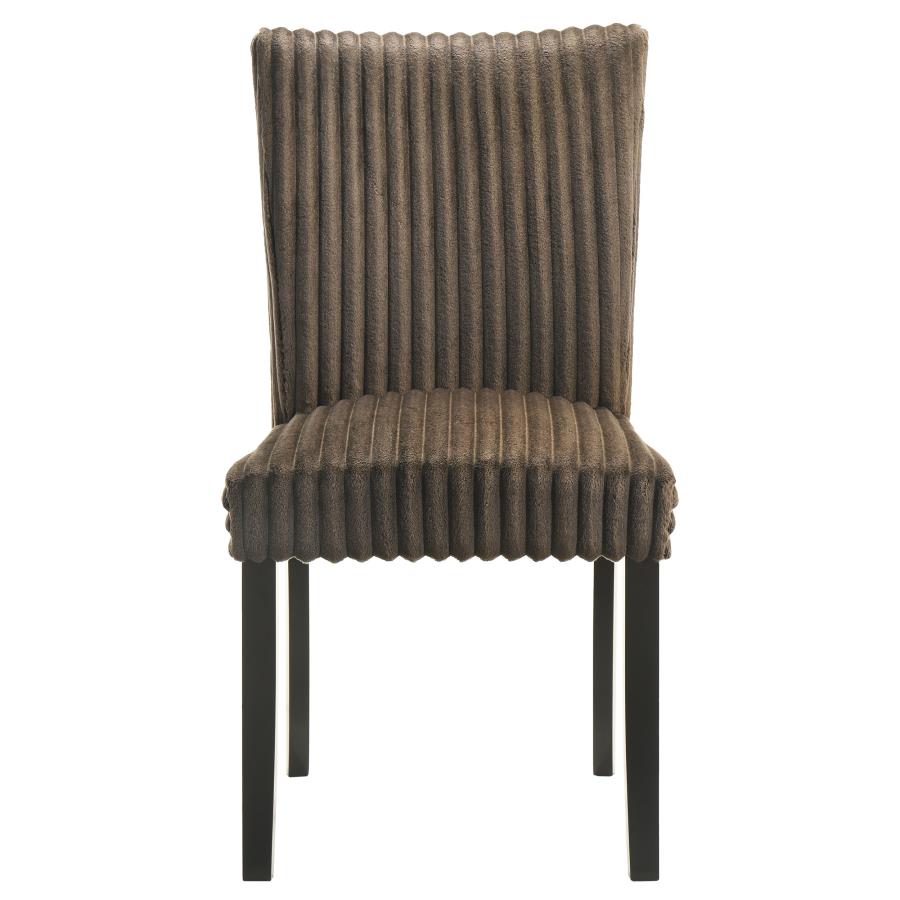 Home & Sleep Outlet - Dermott Upholstered Parson Dining Side Chair Chocolate (Set of 2)