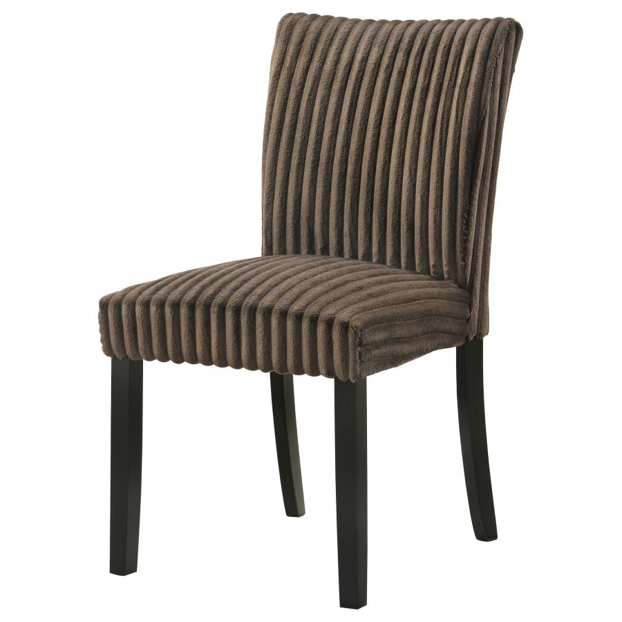 Home & Sleep Outlet - Dermott Upholstered Parson Dining Side Chair Chocolate (Set of 2)