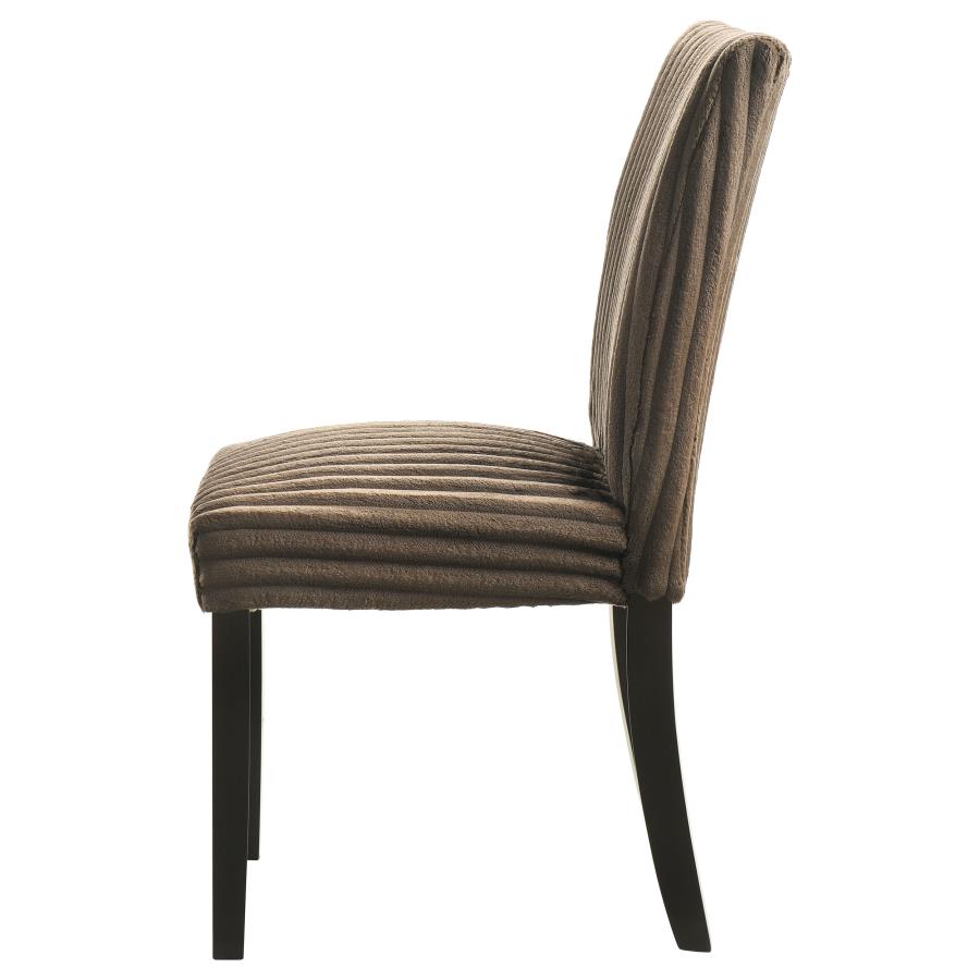 Home & Sleep Outlet - Dermott Upholstered Parson Dining Side Chair Chocolate (Set of 2)