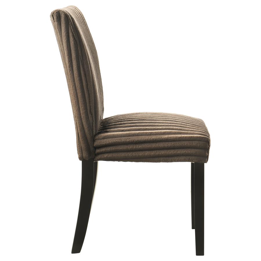 Home & Sleep Outlet - Dermott Upholstered Parson Dining Side Chair Chocolate (Set of 2)